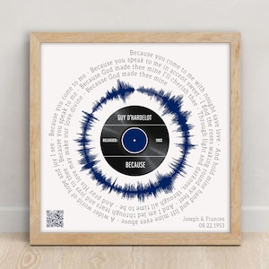 Song Lyrics Wall Art | Custom Wall Art With QR Code | Soundwave Art QR Code | Christmas Gift For Husband | Christmas Gift For Boyfriend