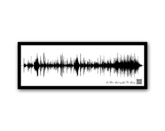 1st Anniversary Sound Wave Art Print, Personalized Paper Anniversary Gift, First Dance Song, Song Wave Print With QR Code