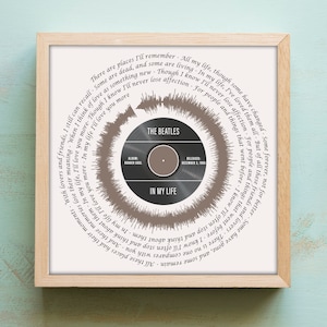 Song Lyrics Wall Art | First Dance Song Lyrics | Soundwave Art | Song Lyrics Art Prints | Beatles Lyrics