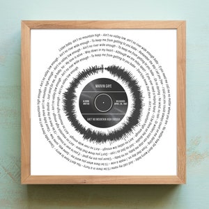 Song Lyrics Gift, Ain&#39;t No Mountain High Enough Lyrics, Music Lyric Art, Anniversary Gift For Husband, Song Lyric Wall Art