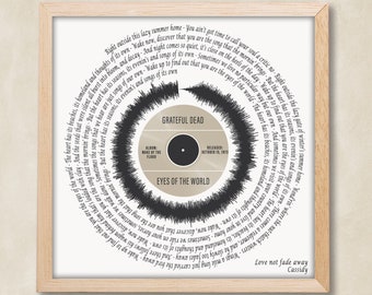 grateful dead lyrics wall art etsy