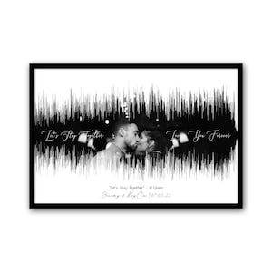 First Anniversary Gifts - Paper Anniversary Gift - First Dance Song Print - First Anniversary Gift for Husband - Photo Sound Wave Print