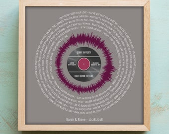 Custom Song Lyrics Sound Wave Art Print: First Dance Gift