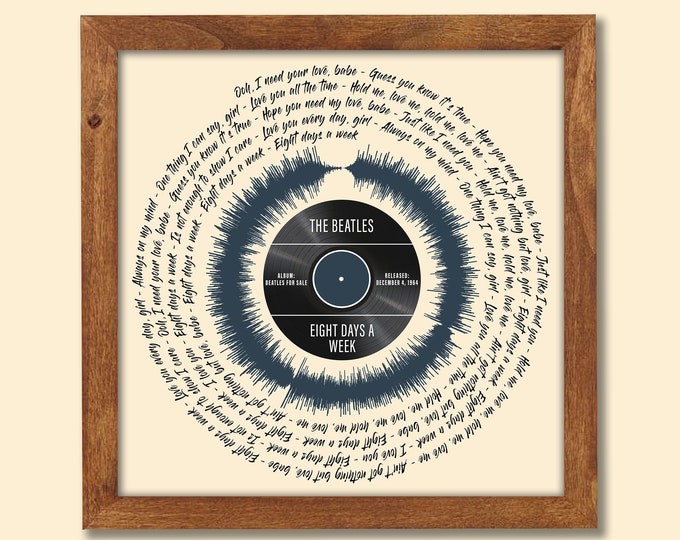 Vinyl Record Lyrics Gift For Dad Song Lyrics Art Print For Fathers Day Song Lyrics Wall Art Soundwave Art Lyrics
