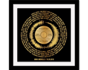 Custom Song Lyrics Wall Art Song Lyrics Print Anniversary Gift For Husband Custom Sound Wave Print Soundwave Art First Dance Song Lyrics