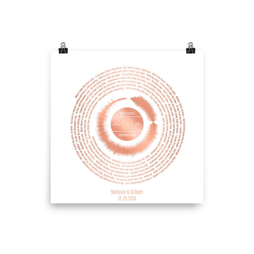 Spiral Song Lyrics Print, Song Lyrics Wall Art, First Dance Lyrics
