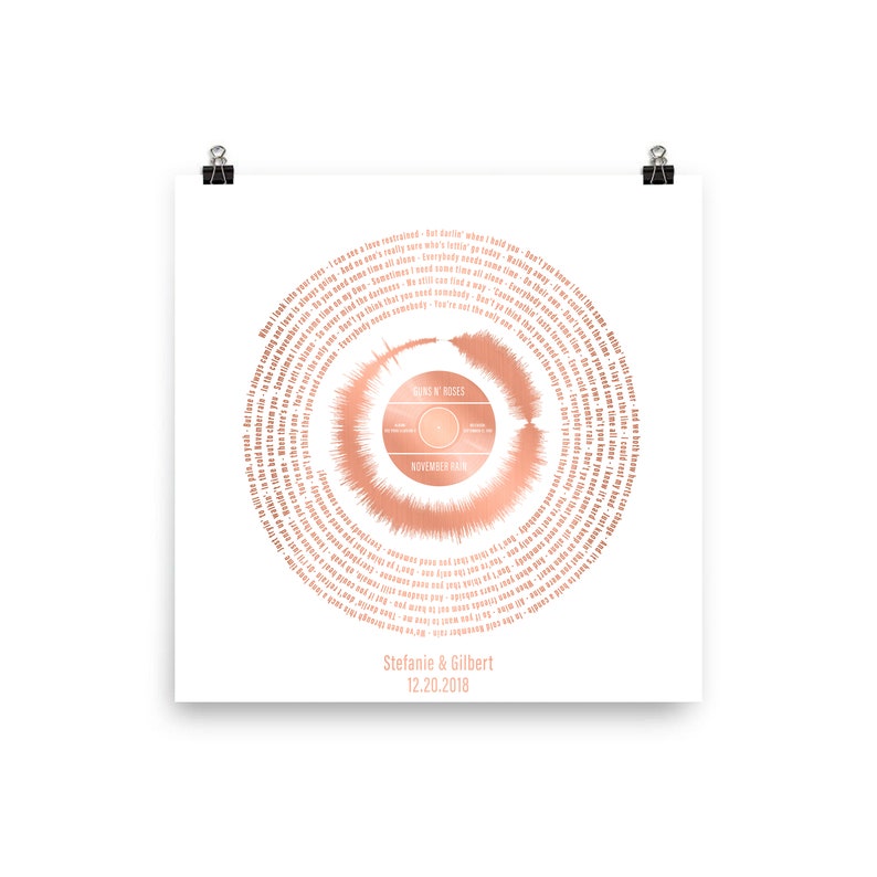 Spiral Song Lyrics Print Song Lyrics Wall Art First Dance Etsy