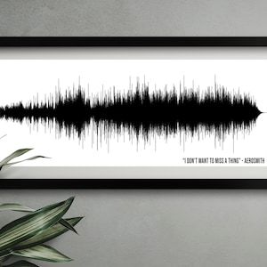 Sound Wave Art, I Don&#39;t Wanna Miss A Thing Song Wave Print, Soundwave Art, Custom Song Wave, Music Sound Wave Print