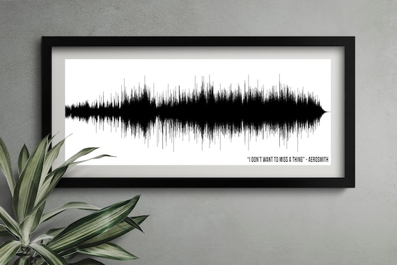 Sound Wave Art I Don T Wanna Miss A Thing Aerosmith Song Etsy