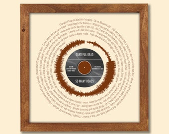 Art mural paroles de chanson, cadeau pour mari, cadeau de Noël pour papa, art onde sonore, cadeau d'anniversaire pour petit ami, paroles de chanson personnalisées