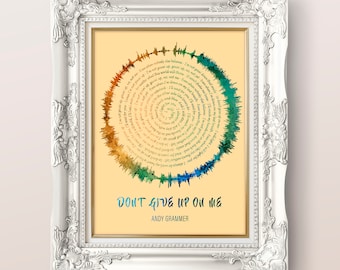 SoundWave-kunstcadeau voor vriend, songteksten Soundwave-kunst, songteksten kunst aan de muur, geluidsgolfkunst, Valentijnsdagcadeau voor echtgenoot