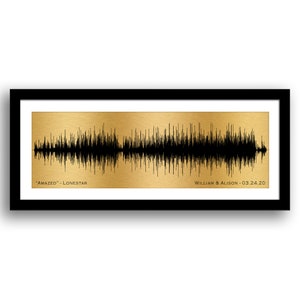 8th Anniversary Gift - Bronze Anniversary Gift - Wedding Anniversary Gift For Him - Soundwave Art - Song Sound Wave - Anniversary Song Gift