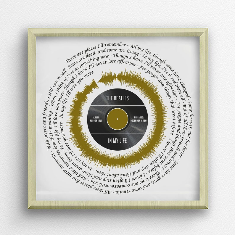 The Beatles In My Life Song Lyrics Wall Art Beatles Song Etsy