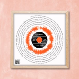 Song Lyrics Wall Art With QR Code, Gift For Husband, Christmas Gift for Dad, Anniversary Gift For Boyfriend, Custom Song Lyrics