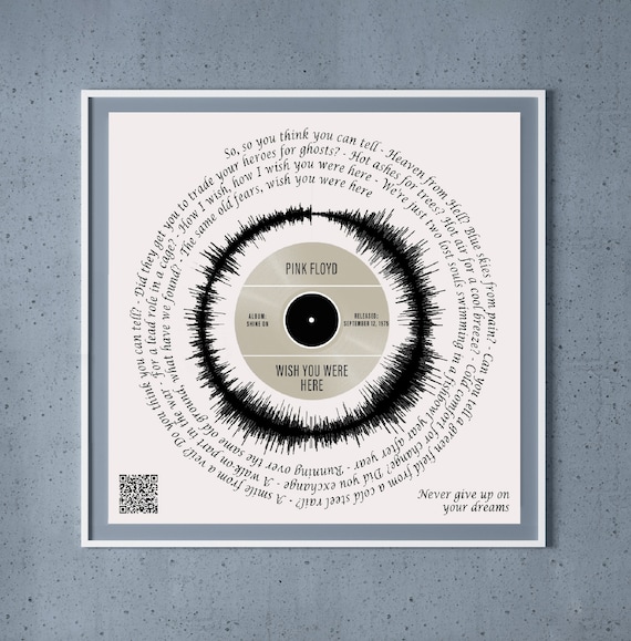 Song Lyrics Wall Art With QR Code Gift for Husband Christmas 