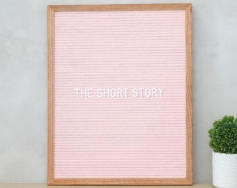 16 "x 20" Filz Brief Board | DIE SHORT STORY - Errötende Eiche | Hellrosa Filz, natürliche Eiche Holzrahmen | Message Board mit 252 Zeichen