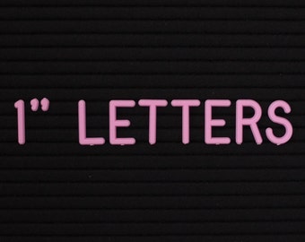 1" PINK Brief Set für Buchstaben Tafeln | EXTRA 1 INCH Buchstaben mit 252 Zeichen