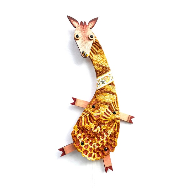 Giraffe HopsikToy, Hampelmann, Jumping Jack, Pull String Toy, Funny and Cute Wall Decor