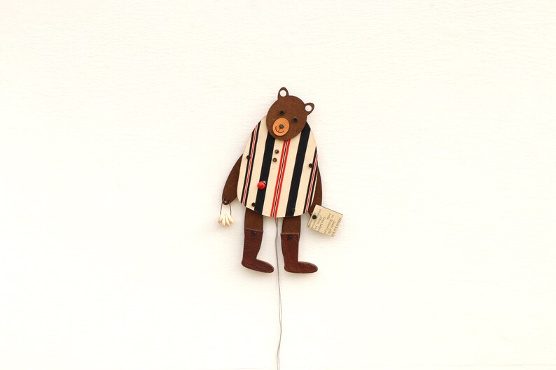 Pull String Puppet Jumping Jack Pull Toy Wood and Textile Etsy