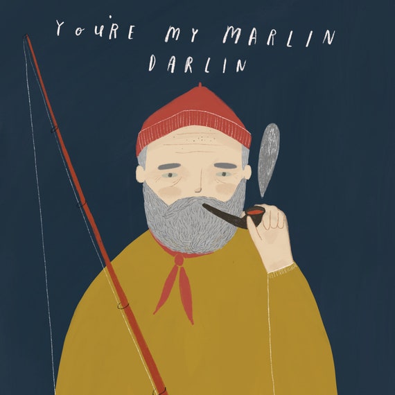 You Re My Marlin Darlin Greeting Card Etsy