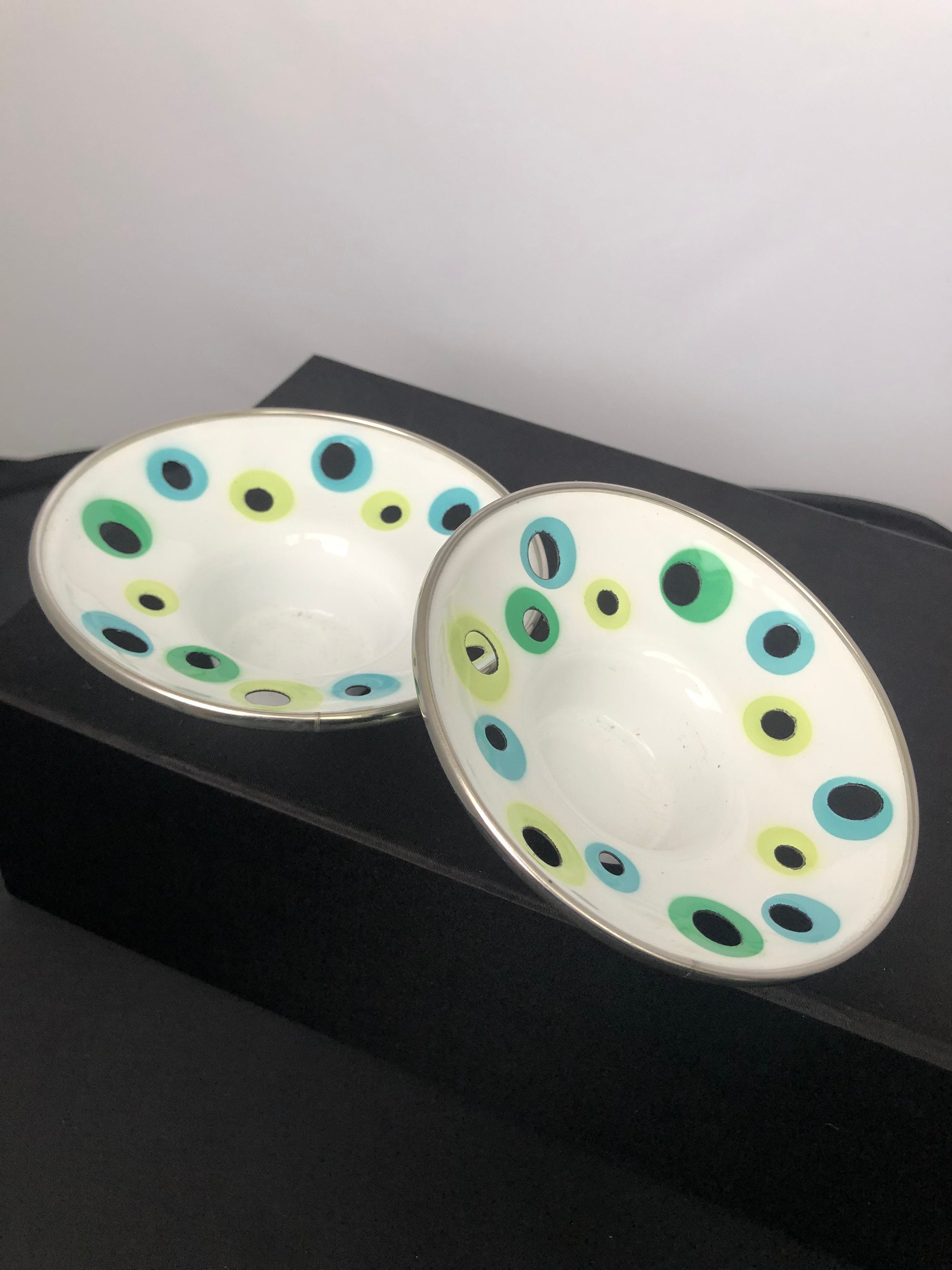 Vintage 2 IKEA Votive Candle Holders White Mid Modern Enamel Etsy