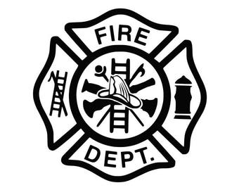 Fire department svg, fire dept svg, maltese cross svg, firefighter svg, svg file for cricut, silhouette, svg files, svg, instant download