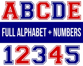 Varsity font svg, varsity letter svg, varsity numbers svg, college font svg, sports font svg, sports number svg, svg fonts for cricut, dxf
