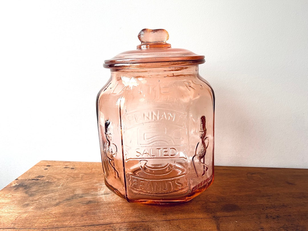 Antique Vintage Pink Depression Glass Planters Peanuts 5 Cents Etsy