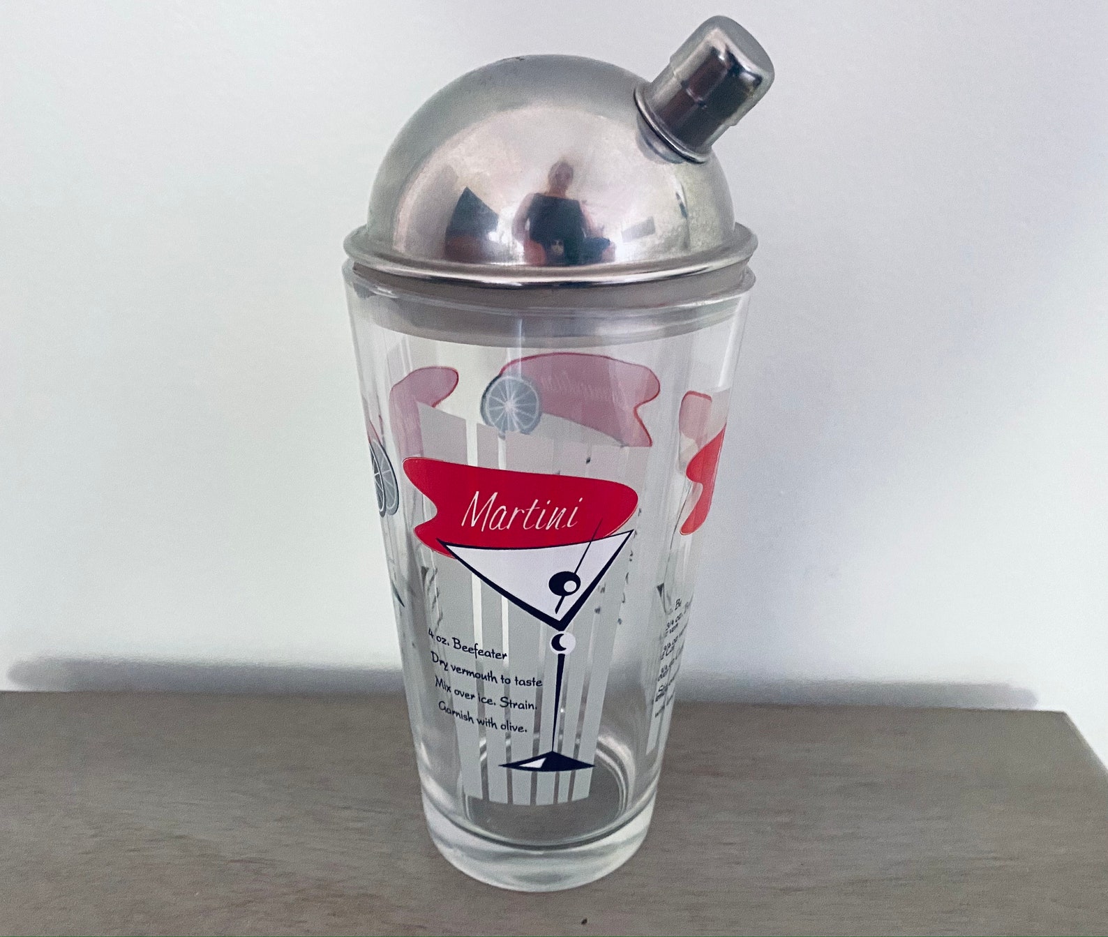 Vintage Cocktail Shaker with Recipes Martini Negroni Etsy