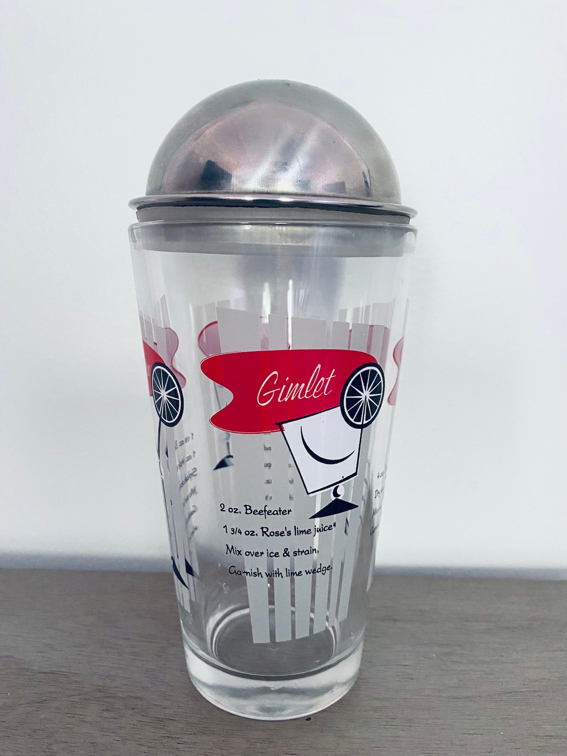 Vintage Cocktail Shaker with Recipes Martini Negroni Etsy