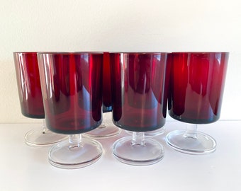 Glas Birne rot mit 2x Glasblatt Lüster Kronleuchter  poire rouge-rubis en verre