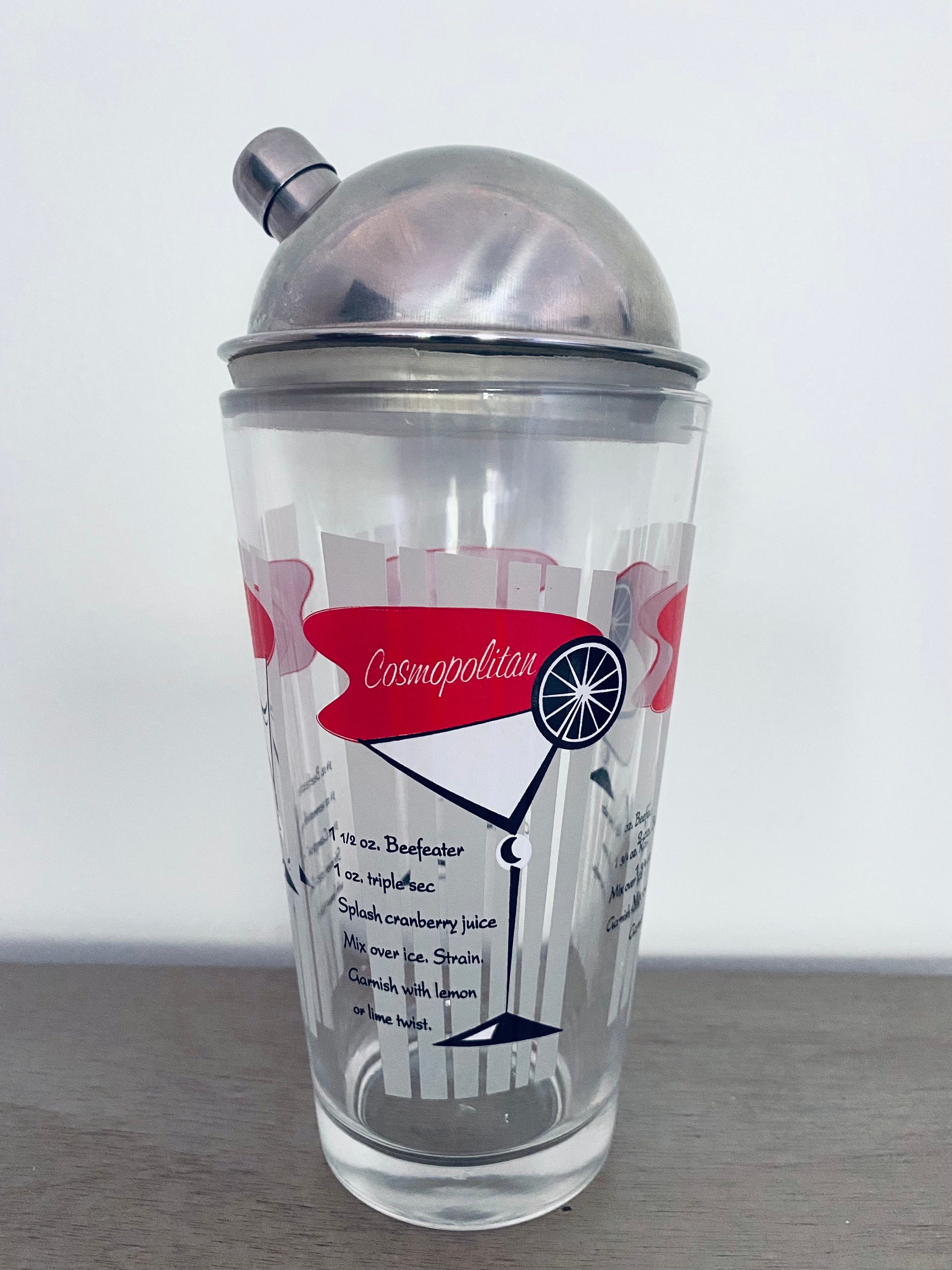 Vintage Cocktail Shaker with Recipes Martini Negroni Etsy