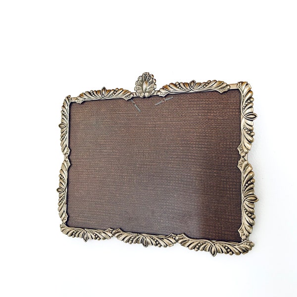 Ornate Vintage Tin Metal Wall Mounted Picture Frame