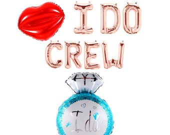 Bachelorette party banner, I do crew party banner, 16" 16 inch letter balloons Bachlorette Decorations Bridal Shower Wedding decorations