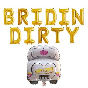 8 colores BRIDIN DIRTY 16" globos de letras White Cab Balloon Bachelorette Party Banner, Funny Bachelorette Bach Nash Bash Decor Shower