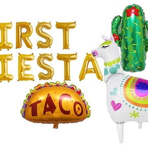 Venta cibernética PRIMERA Fiesta Fiesta 16" globos de letras Banner 1a Fiesta Decoraciones Mexicana UNA Fiesta de Cumpleaños Cinco De Mayo Taco Llama Signo
