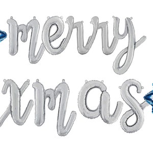 Venta cibernética MERRY XMAS cursiva globos de letras guión globo Decoraciones Feliz Navidad banner Navidad Navidad Guirnalda Photoprop