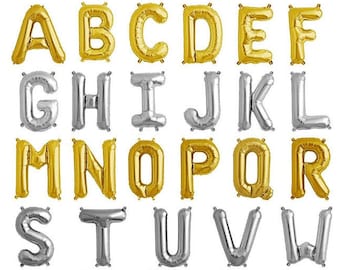 16" Capital Gold Foil Letters Numbers Symbols Balloons Parties Party Decorations Customize your Phrase Words Happy Birthday Banner