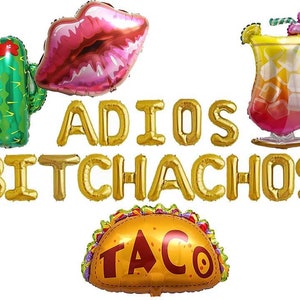 Venta cibernética ADIOS BITCHACHOS Banner Adios Globo Cactus Grande Divertida Despedida de Soltera México Ducha nupcial 16" Globos de letras