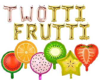 8 colors Twotti Frutti Balloons Twotti Frutti Birthday Decorations Twotti Banner Tutti Frutti Party Twotti Fruity Balloon Fruit Sign