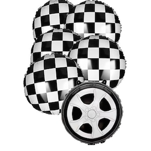 6 checkered balloons  Fast One Two fast Need 4 speed Balloons Banner RACE CAR Birthday 1st Party Checkered Balloon First one Second 2 Forth