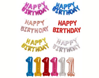 32&quot; Number Balloon Blue Pink Red Rose Gold Silver Happy Birthday Balloons foil 16&quot; Party Decoration Air Fill Prop 1 2 3 4 5 6 7 8 9 10 16 21