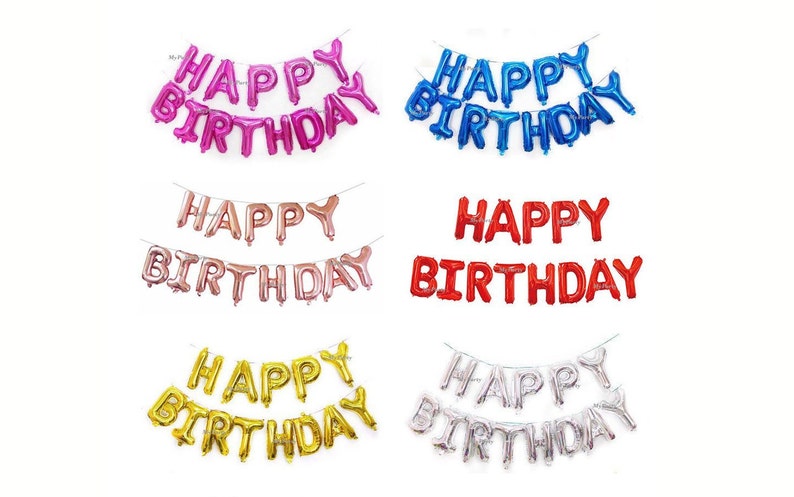 Happy Birthday LETTER Banner Balloons Foil 16 Party - Etsy