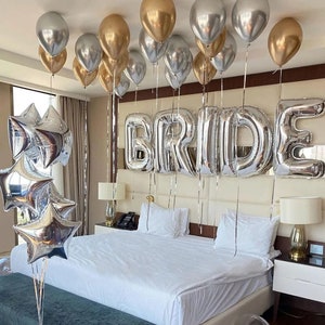 Giant Bride Balloon, Jumbo BRIDE Balloons, Silver Bride Balloons, Bachelorette Party Decor, Engagement Party Decor, Bridal Shower Decor