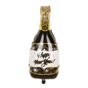 Cyber sale Happy New Year Balloon Bouquet New Years Eve Decorations New Years Eve Party Champagne star NYE 2026 Sign Black Gold Silver image 2