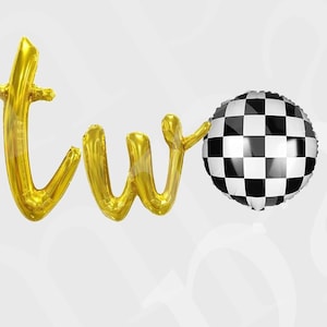 Two Balloon Banner Race Car Birthday theme Balloons Garland Fast Racer Birthday Race Driver Birthday Second Birthday 2nd