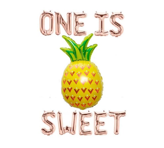 ONE IS SWEET 16" Letter Balloons 31" Pineapple Balloon Banner donut one First 1st Birthday Party Decor child frutti Birthday winter fall
