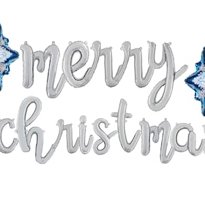 Venta cibernética MERRY CHRISTMAS cursive globos de letras de guión globo Decoraciones Feliz Navidad banner Holiday Banner Navidad Navidad Navidad