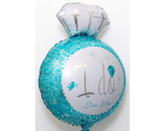 25" I DO Blue Diamond Ring i do Ring balloon I DO Balloons Helium Wedding Bridal I DO Party Decorations winter Christmas snow Bachelorette