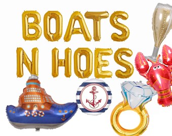 Bachelorette Party Decorations Boats and Hoes Banner Beach Bachelorette Party Decorations Nautical Bachelorette Nauti Bach Beach Bach